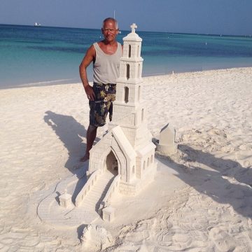 Spectacular sand castle on display at the Aruba Marriott Ocean Club beach