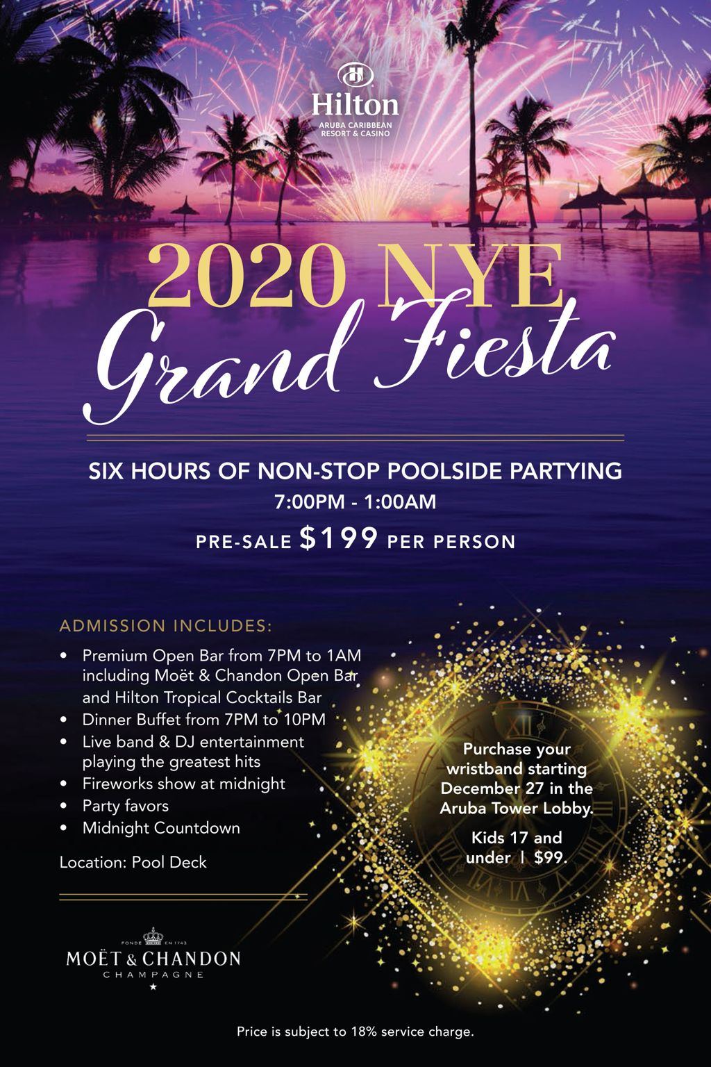 2020 New Year's Eve Grand Fiesta at Hilton Aruba